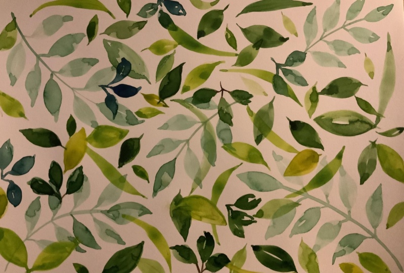 Watercolour Leaves and Wreath