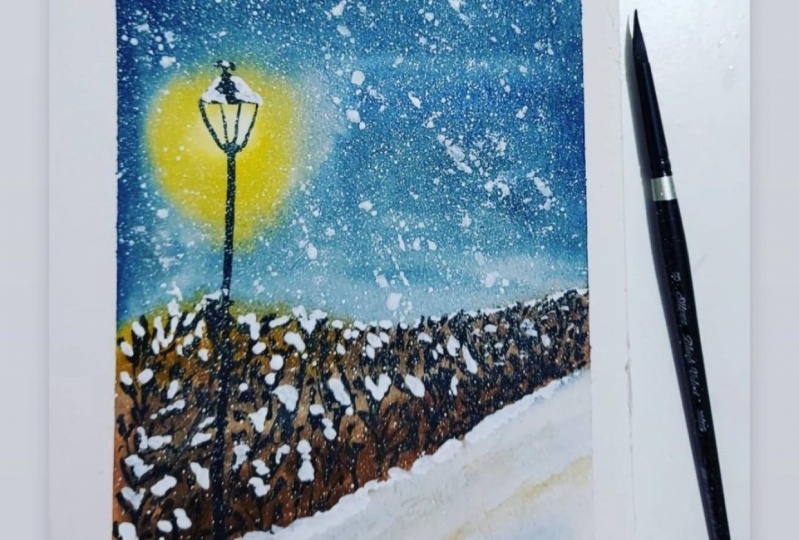 Watercolor winter lights