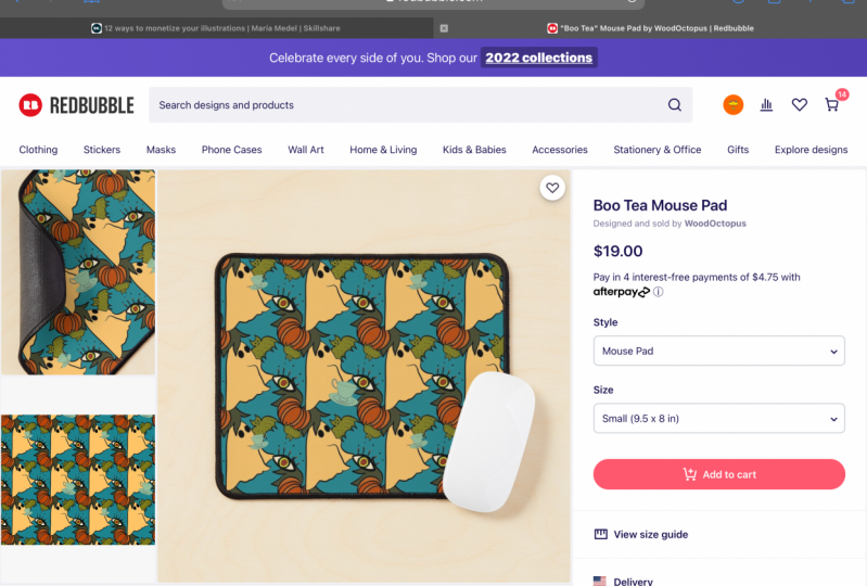 RedBubble Store https://www.redbubble.com/i/mouse-pad/Boo-Tea-by-WoodOctopus/924