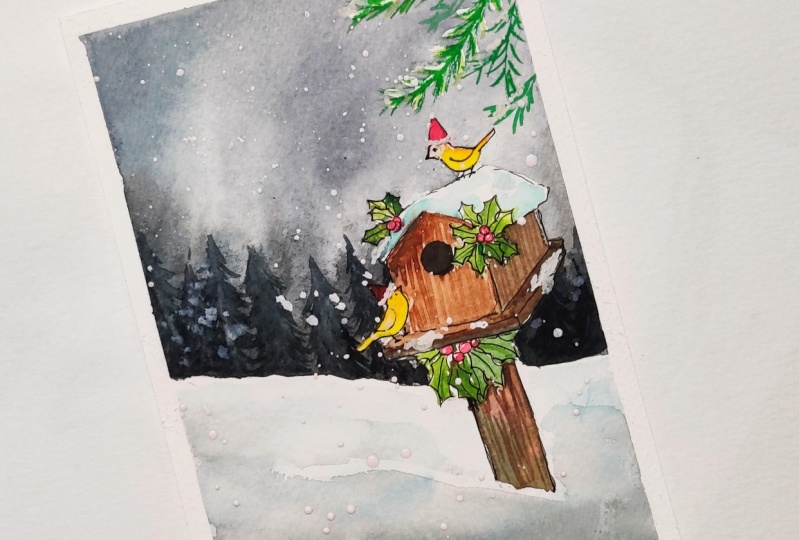 Winter birdhouse