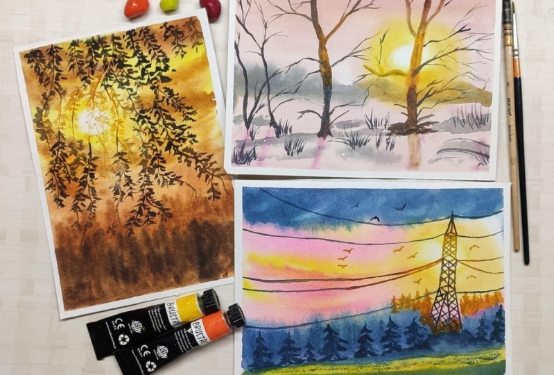 Sunshine with Water colour