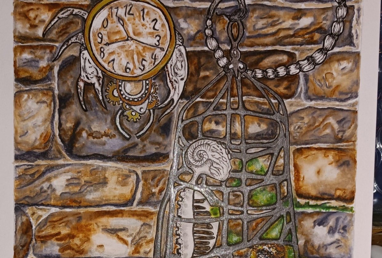 “Starving Alienated Life” Concept Illustration, ink, watercolor - student project