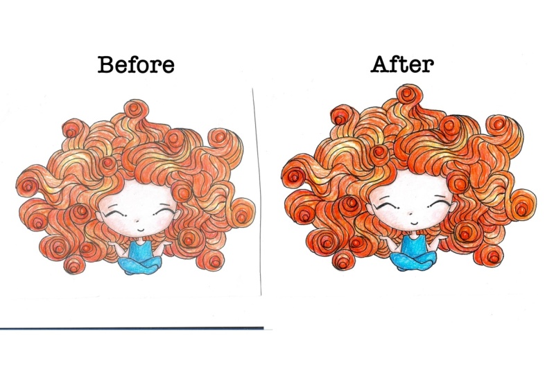 A girl with red hair