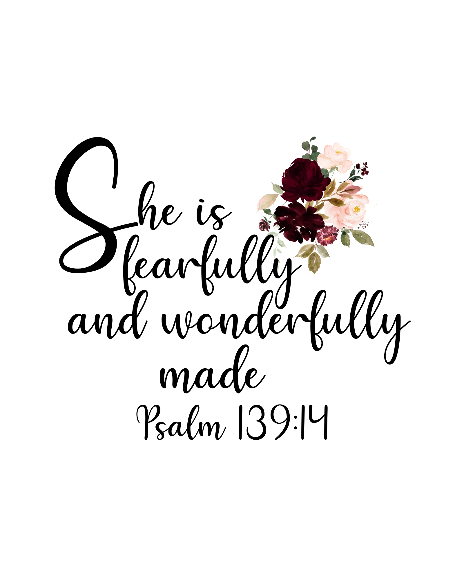 She is fearfully and wonderfully made-Psalm 139:14 - student project
