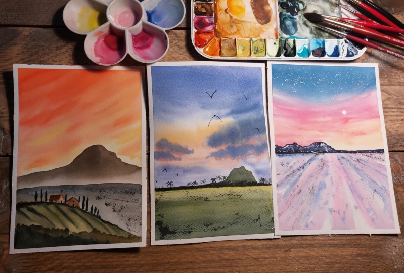 Pastel sunset skies