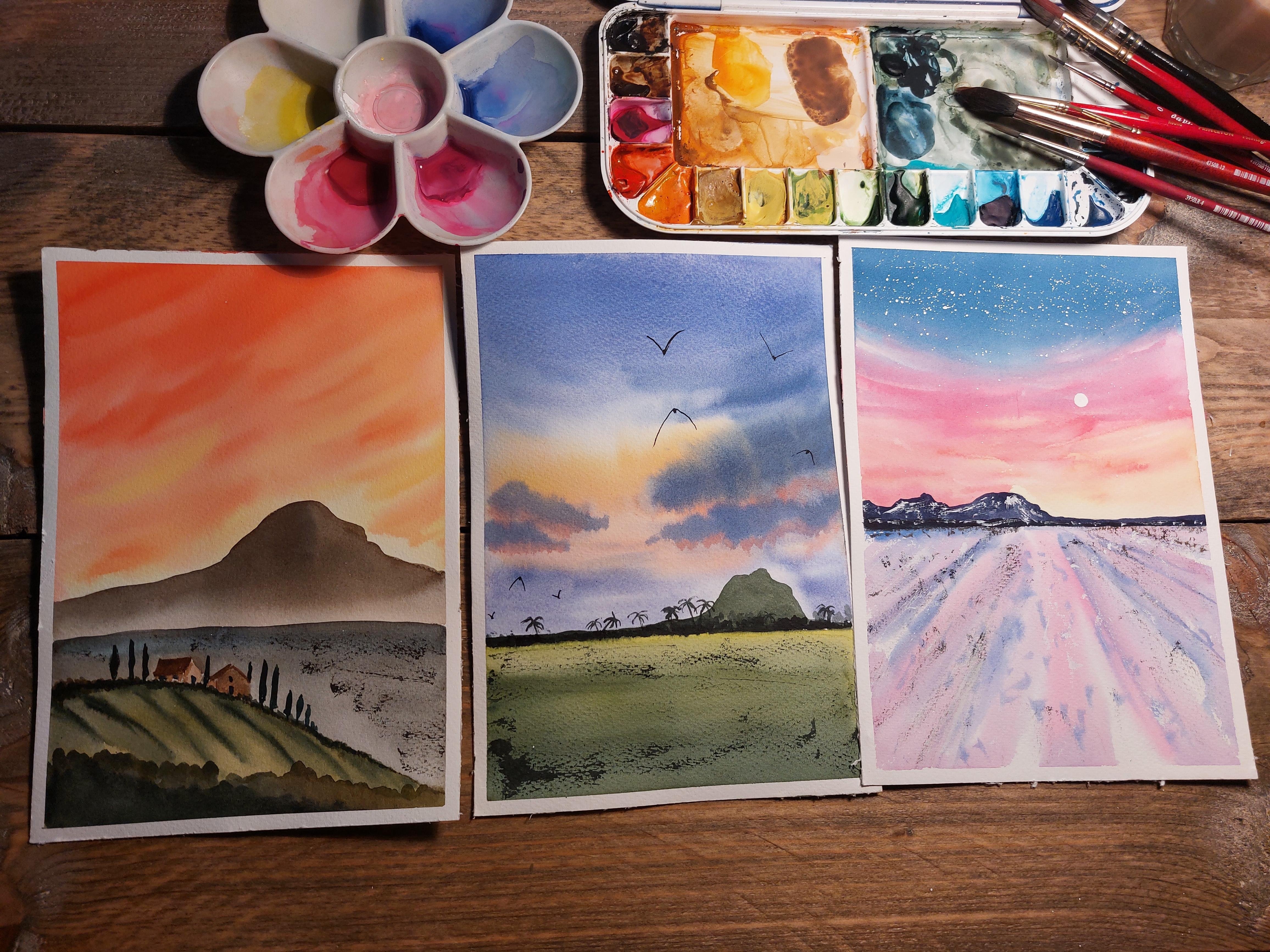 Pastel sunset skies - student project