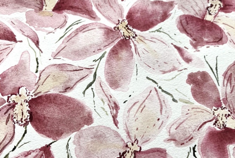 Loose Watercolor Orcids