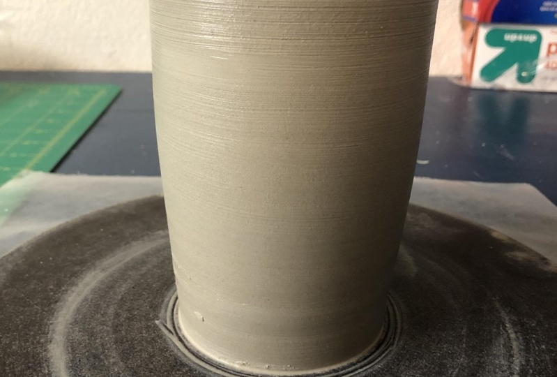 Cylinder on a pottery wheel