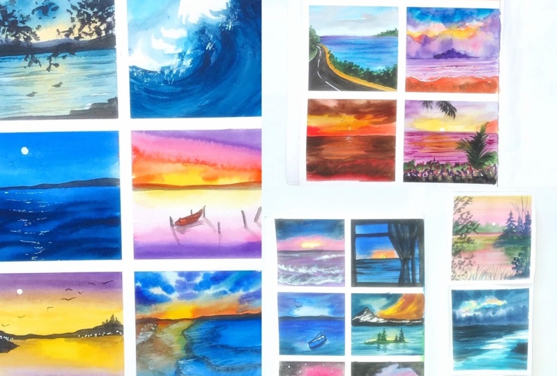 Watercolor seascapes