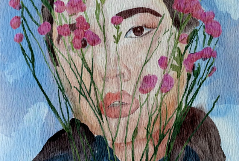 Girl With flowers