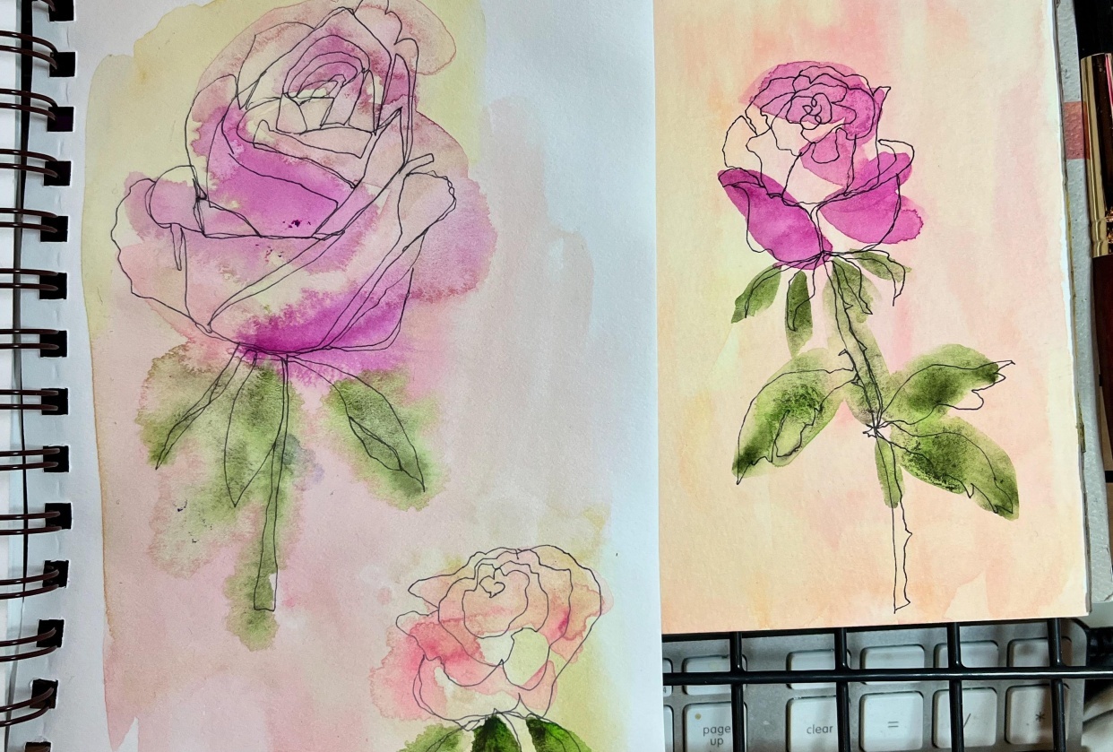 Roughs on mixed media paper - student project