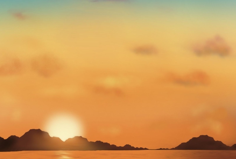 Sunset over mountains