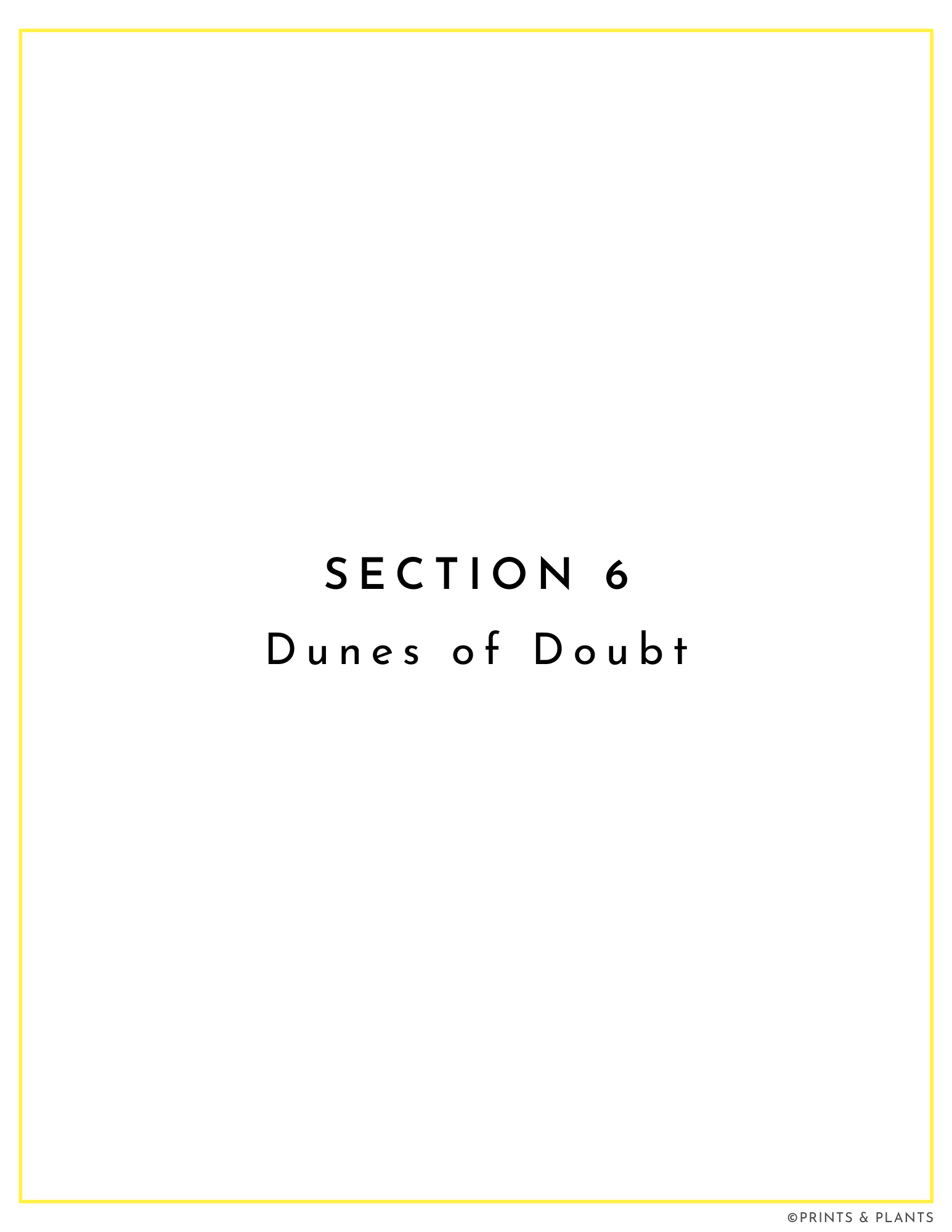 Dunes of Doubt Class Project Example