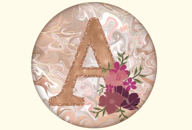 Gold Rose Enhanced Monogram