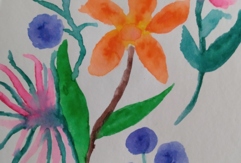 Watercolour with brush pens
