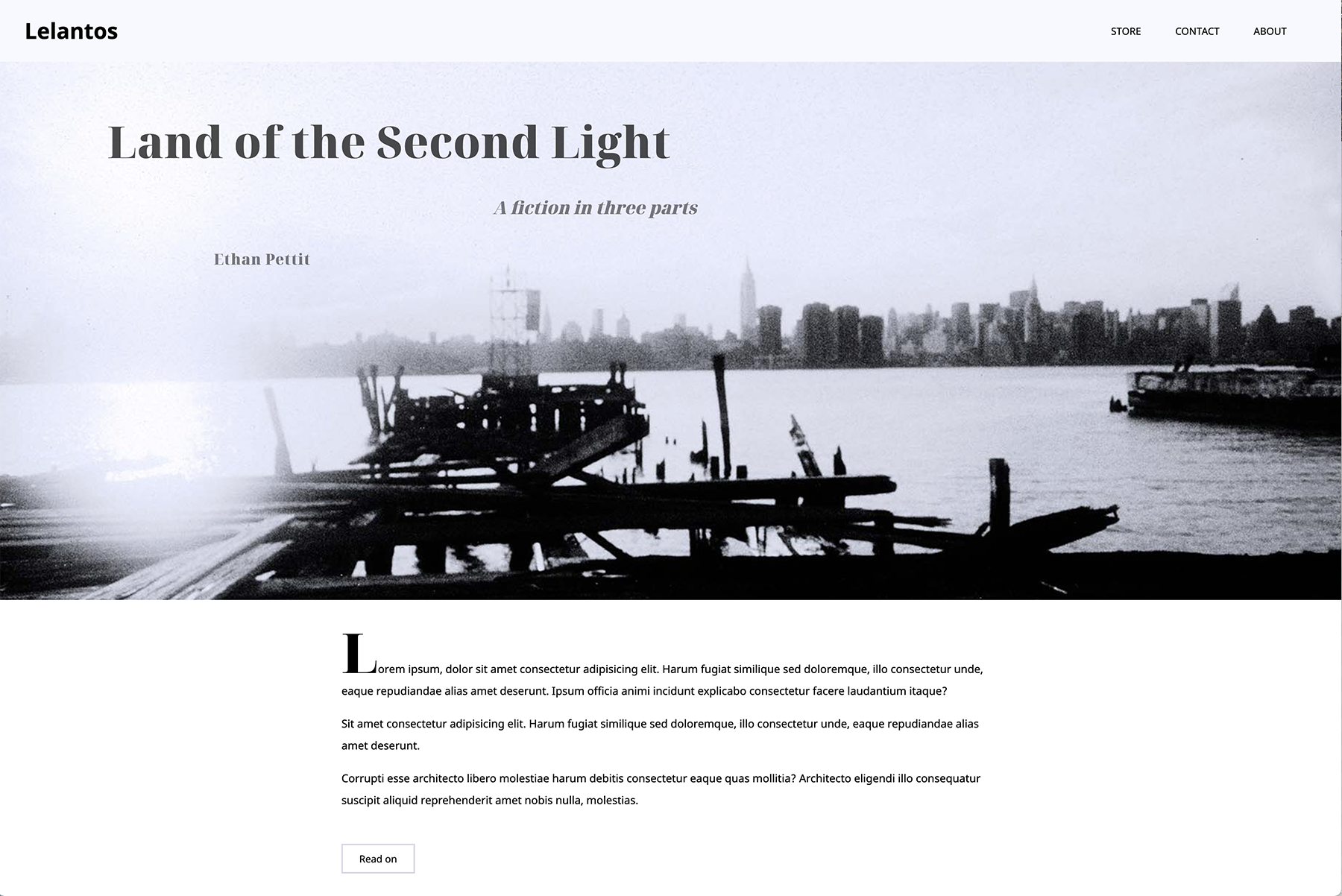 Lelantos Press website in progress - student project