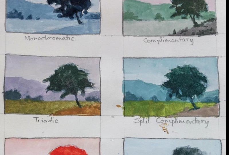 Painting a scene in 8 different color schemes