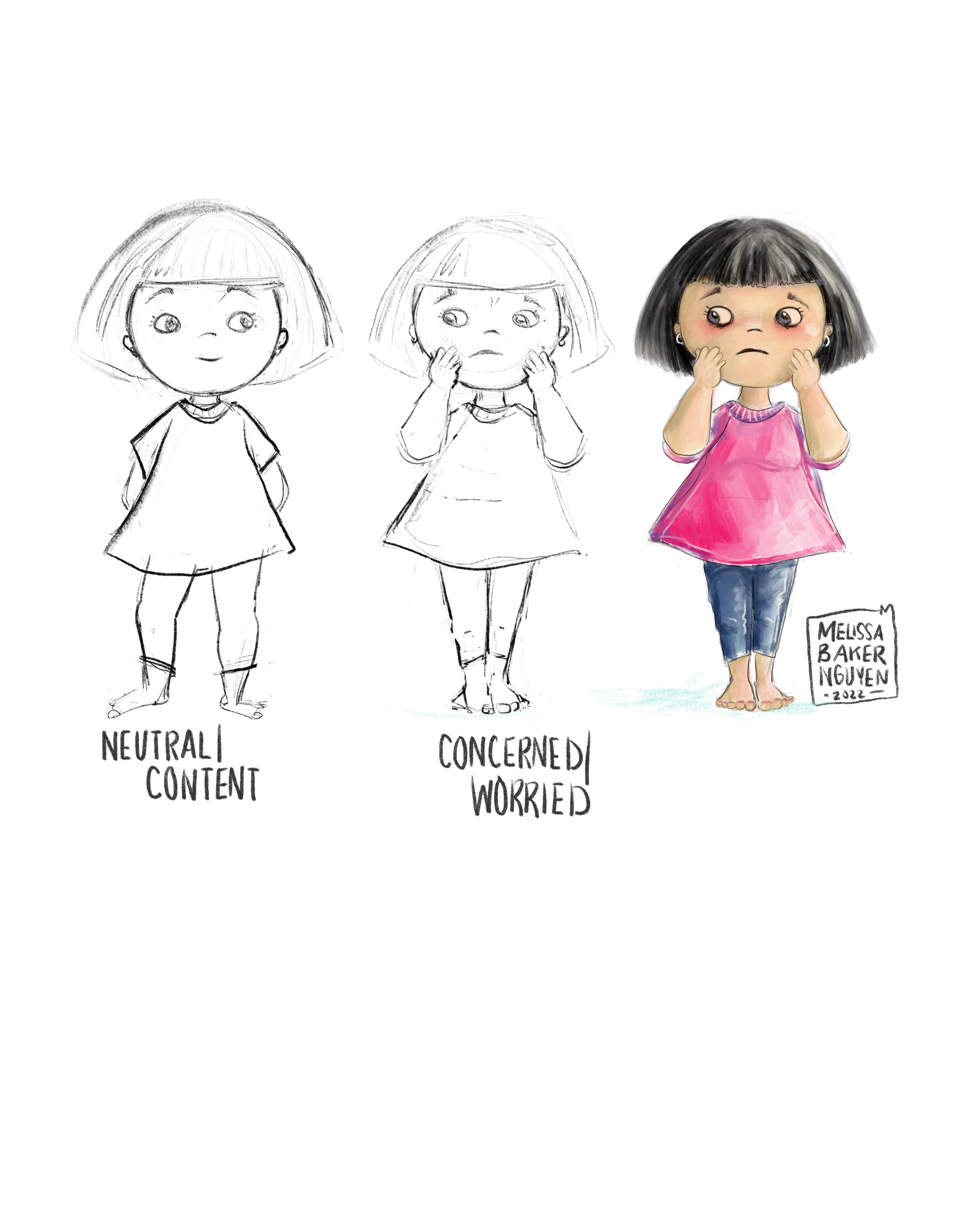 Worried | Concerned Character By Melissa Baker Nguyen - student project
