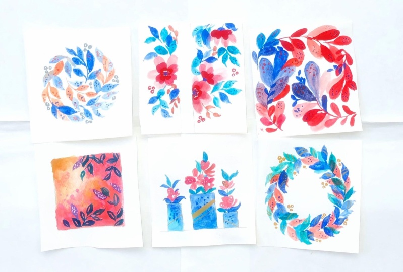 Gouache florals