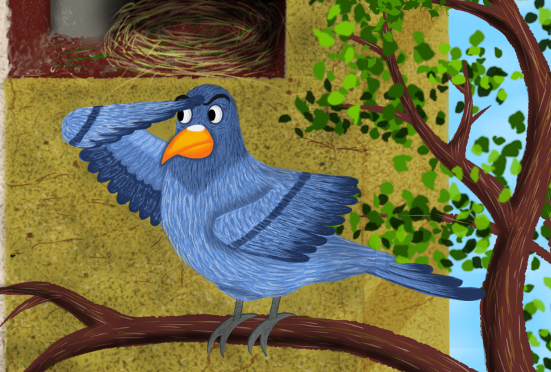 Digital Illustration: Lost Pigeon