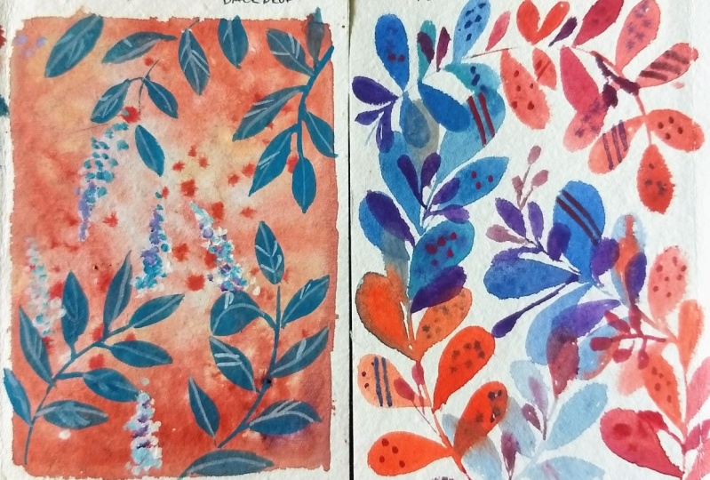 Modern gouache painting with femvisionary
