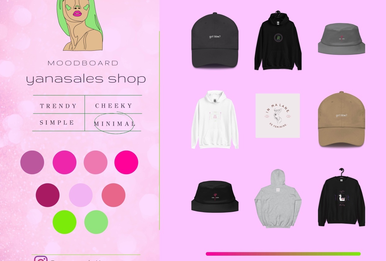 Mood board for my etsy shop - student project