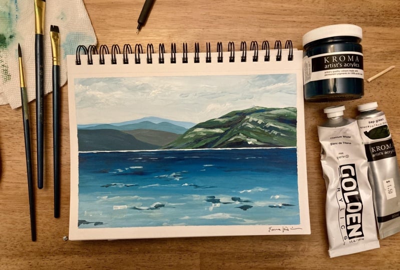 Late night landscape painting