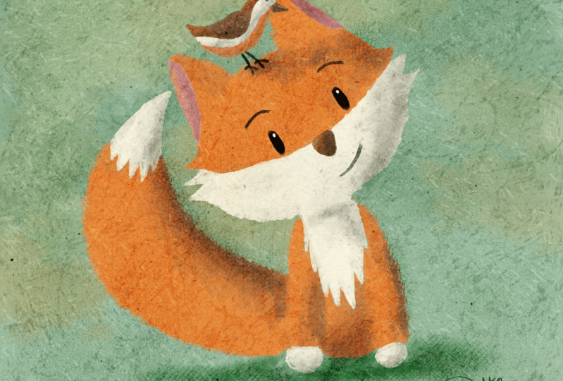 Foxy and Robin with texture