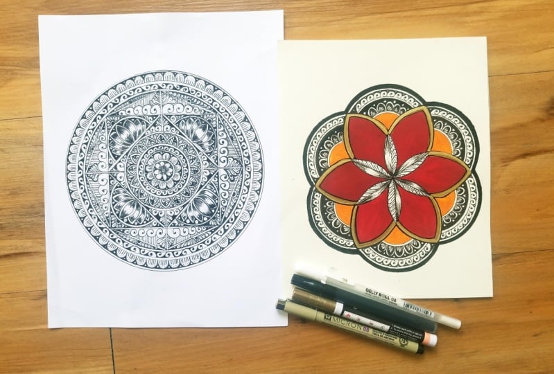 Intricate Geometric Mandala-Part 2. Octagon Mandala & Seed of Life