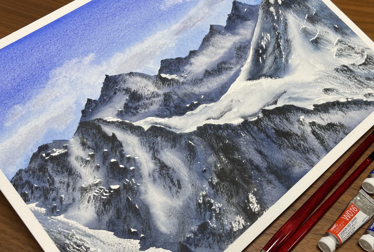 Snow sunny mountains - student project