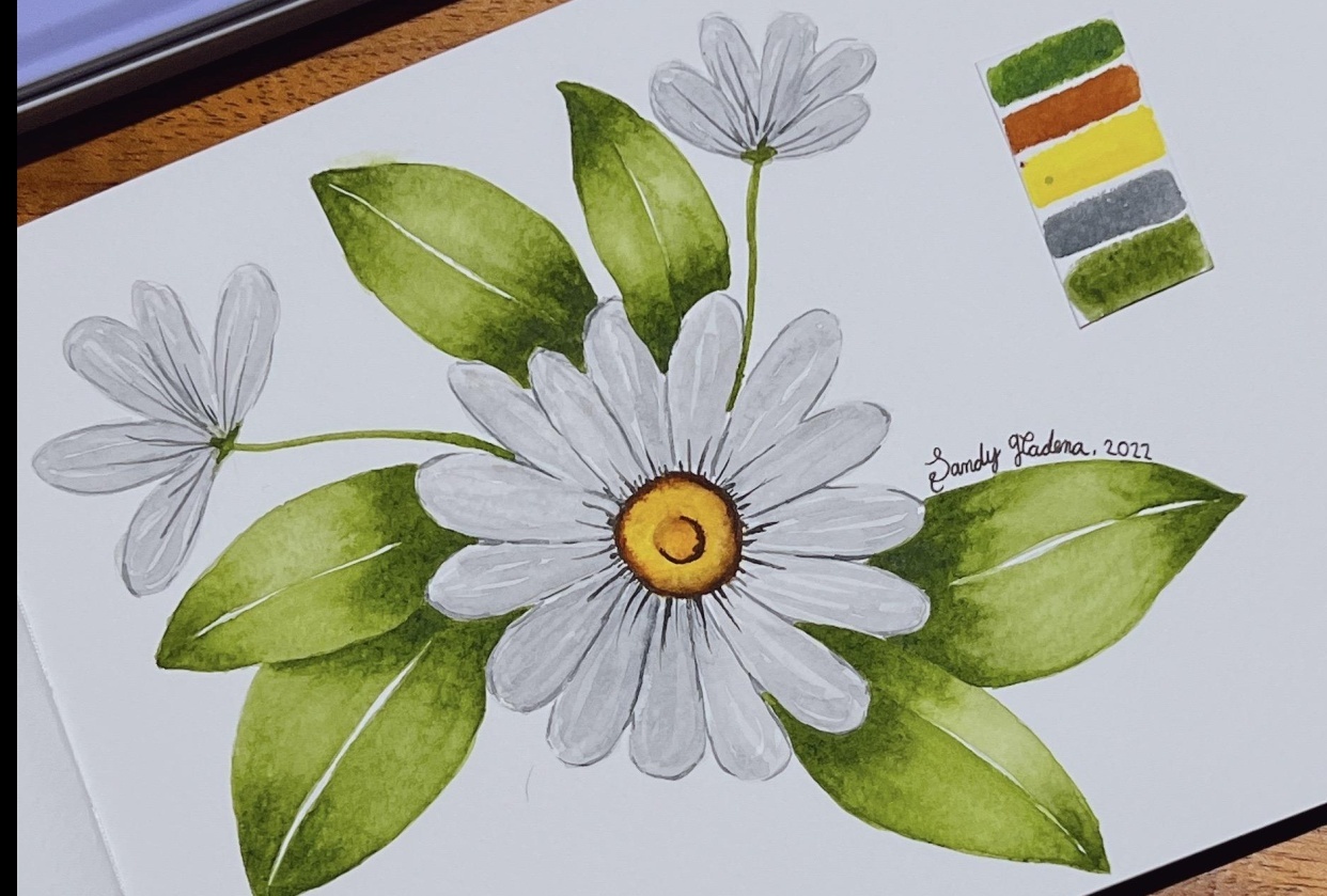 my first white flower - student project