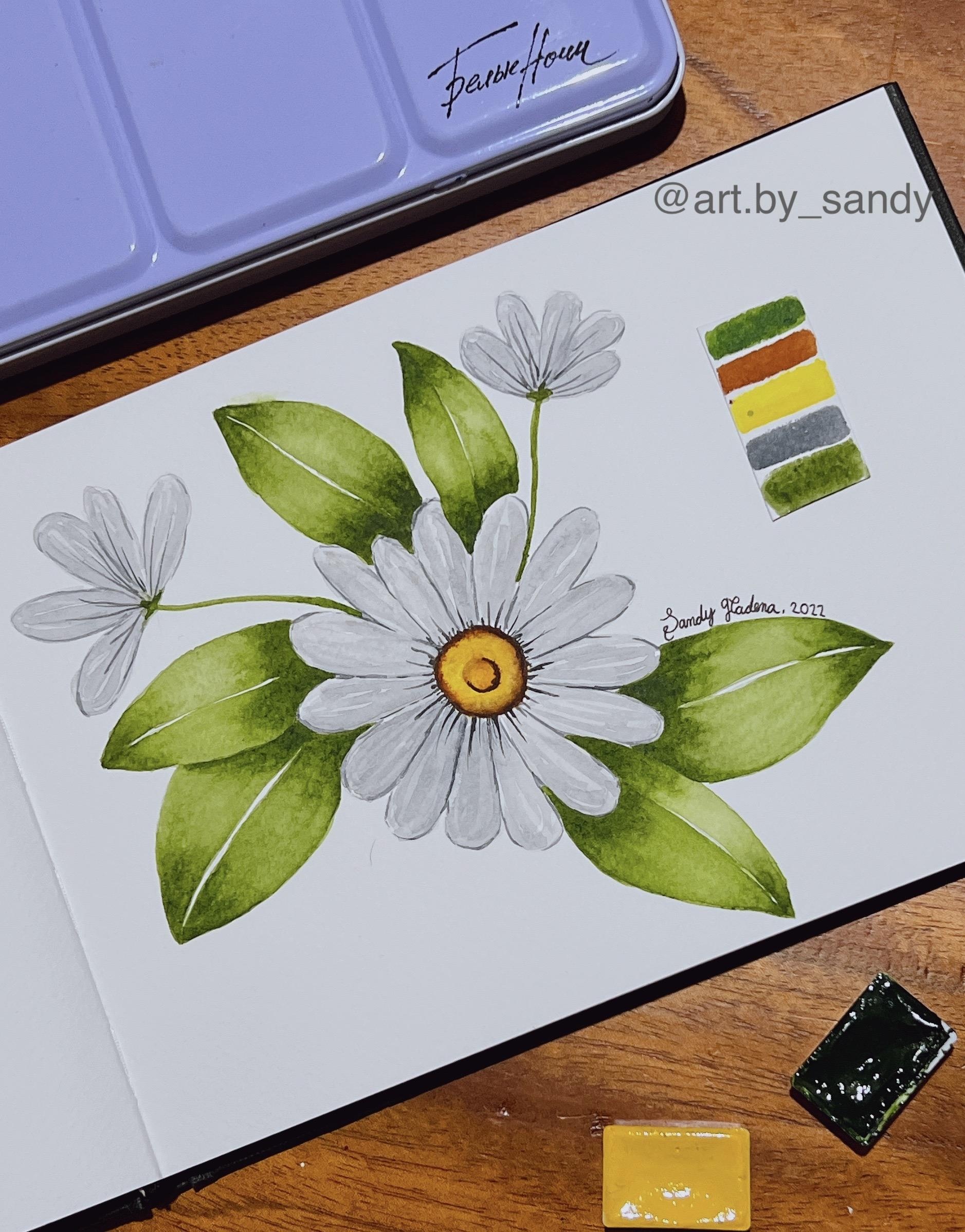 my first white flower - student project