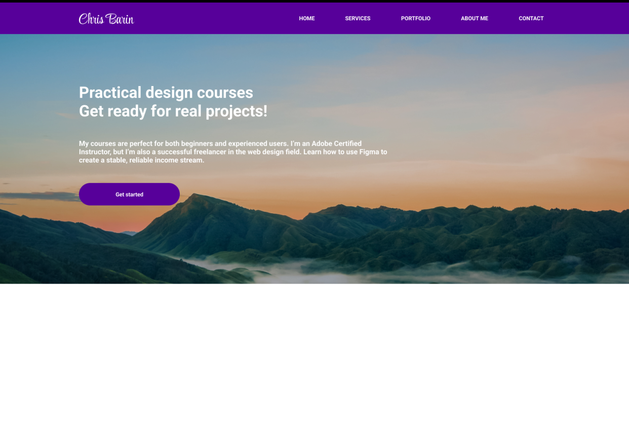 Mini Website Design Figma - student project