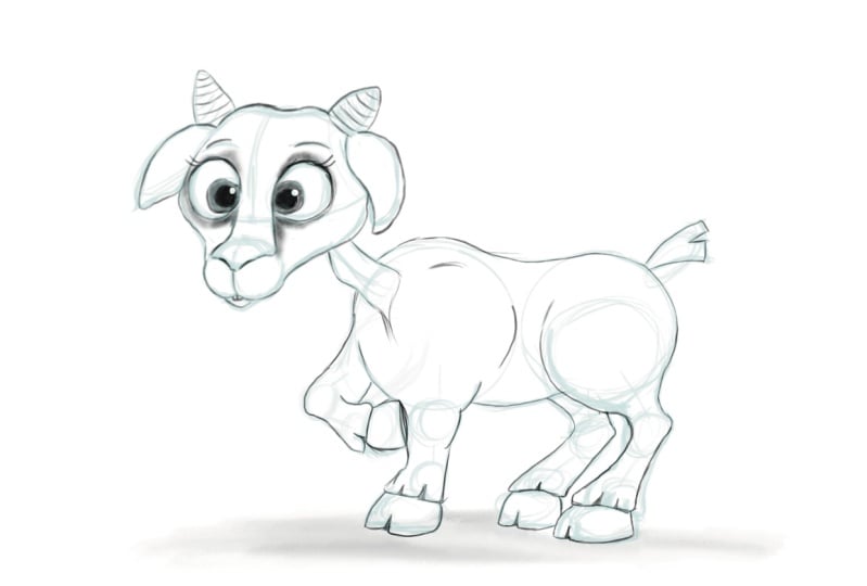 The Ultimate course for drawing CARTOONY FARM ANIMALS: Goat