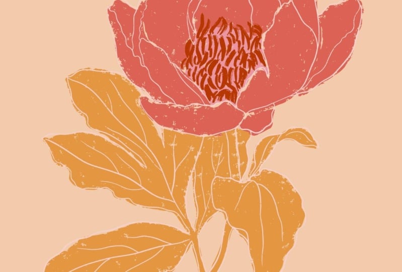 Peony with Texture