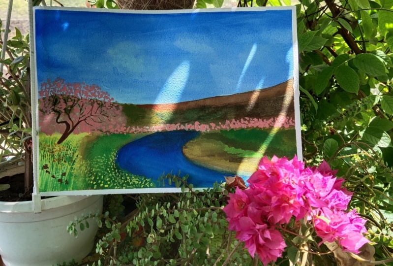Cherry blossom landscape