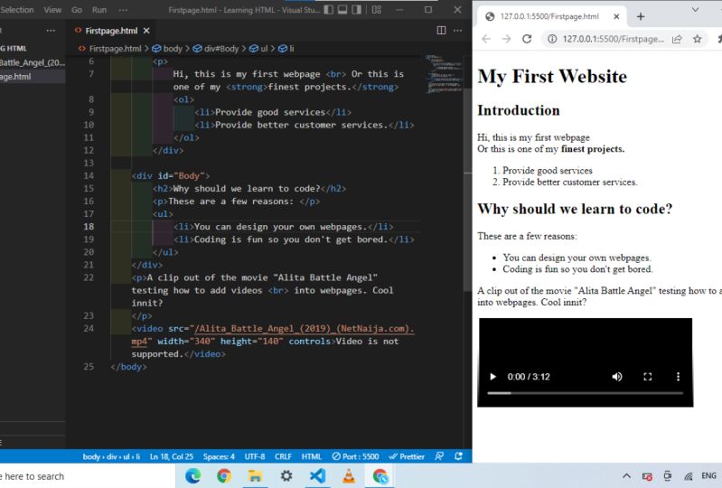 What I did with this course.