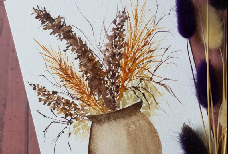 Painting Dried Flowers in a 7 Day Challenge