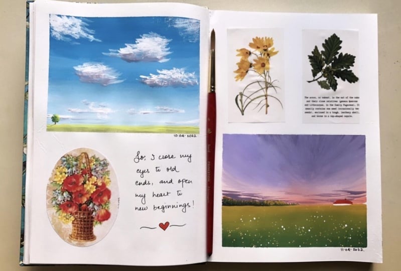Gouache skies!