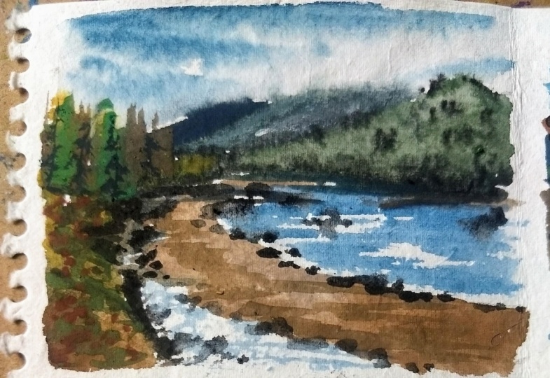 4 gouache lakes with shanan
