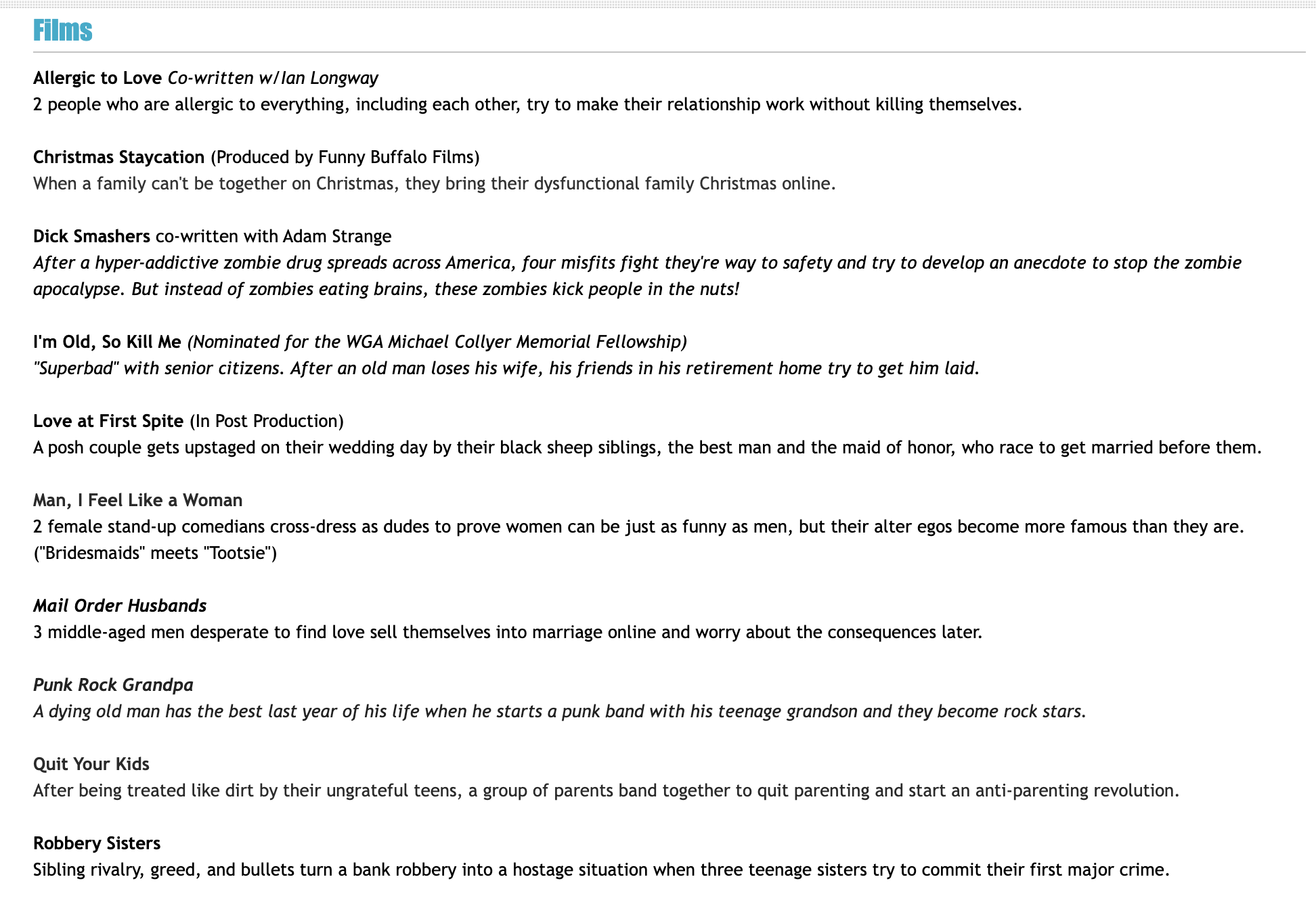 Loglines - student project