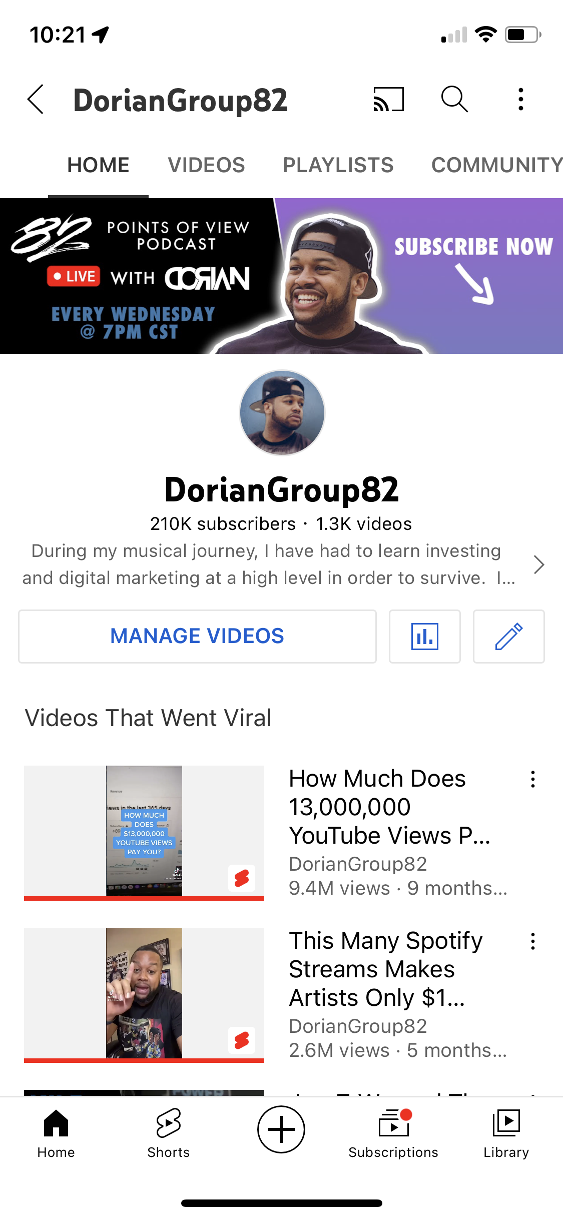 DorianGroup82 YouTube Channel - student project