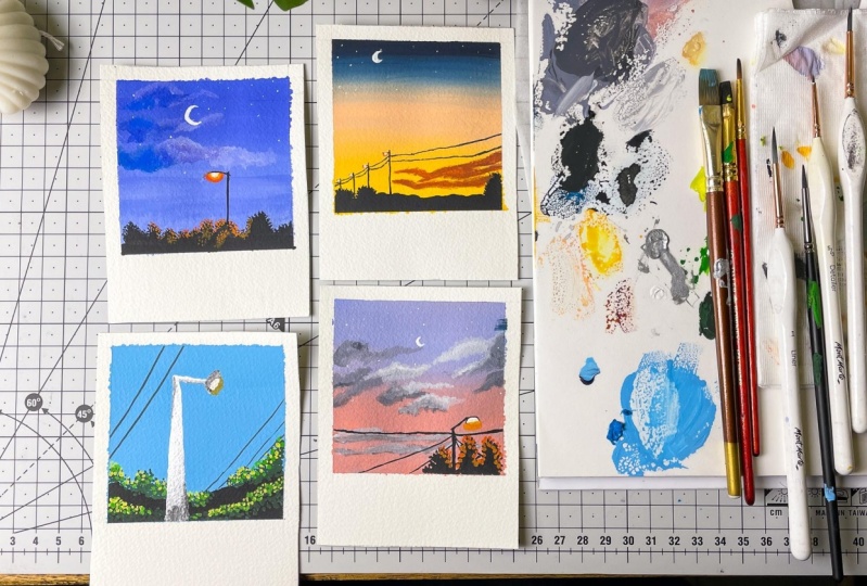 Mini Polaroid Paintings