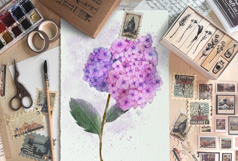 Watercolor Hydrangea