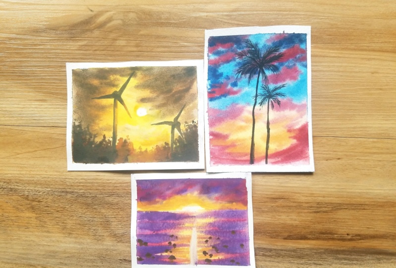 Summer Landscapes and beaches-Using Watercolors