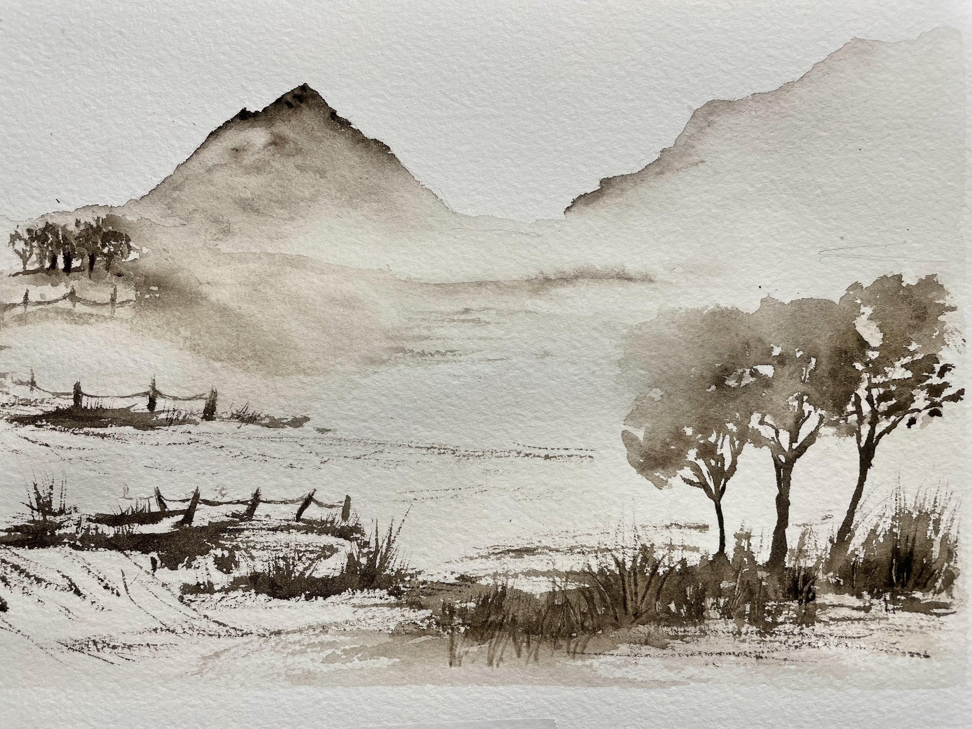 Landscape in sepia - student project