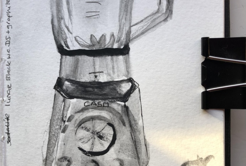Blender with watersoluble graphite and lunar black