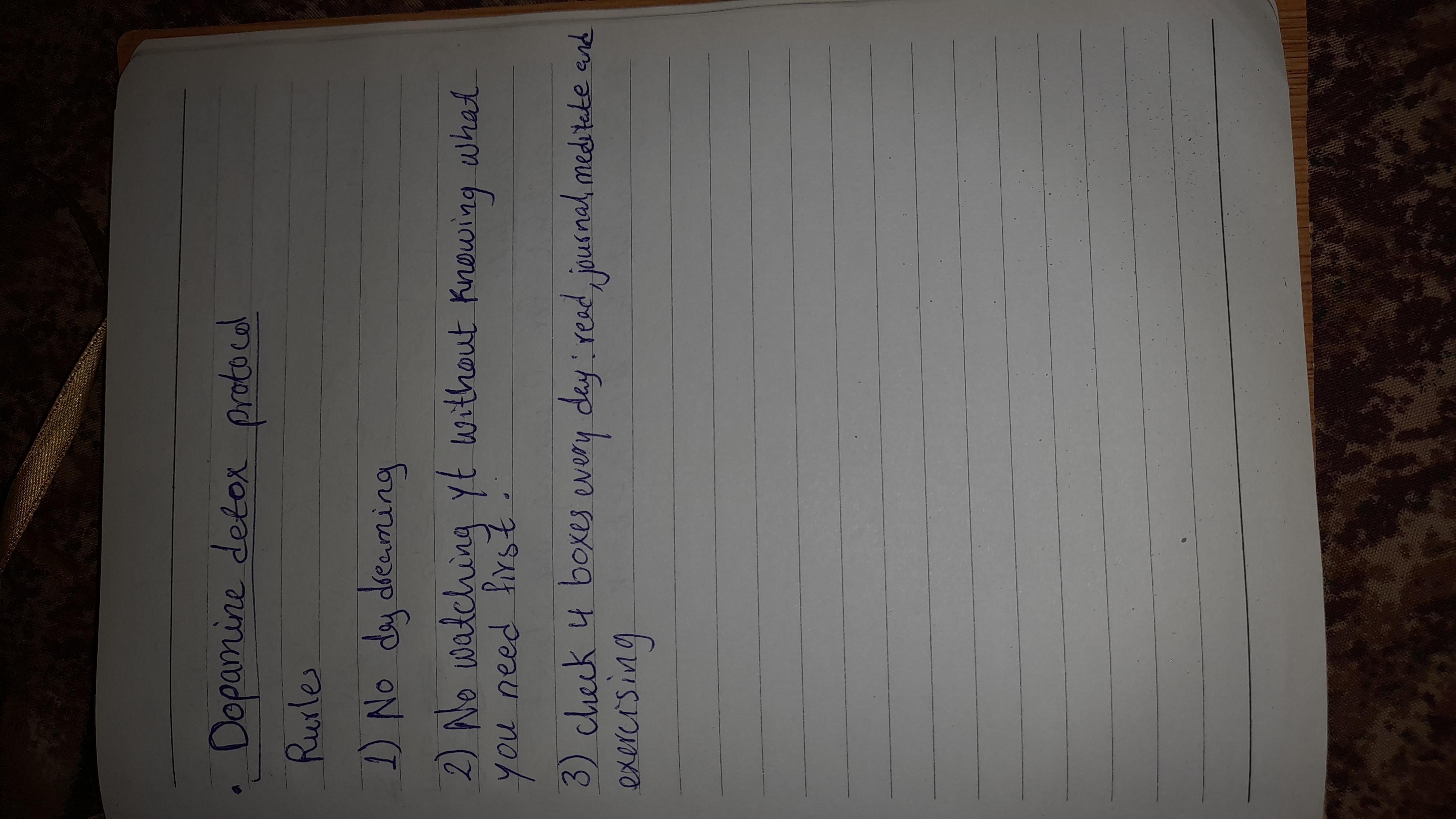Personalised Dopamine detox protocol - student project
