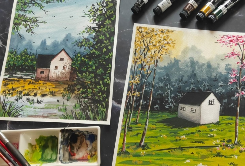 Gouache Landscapes!!
