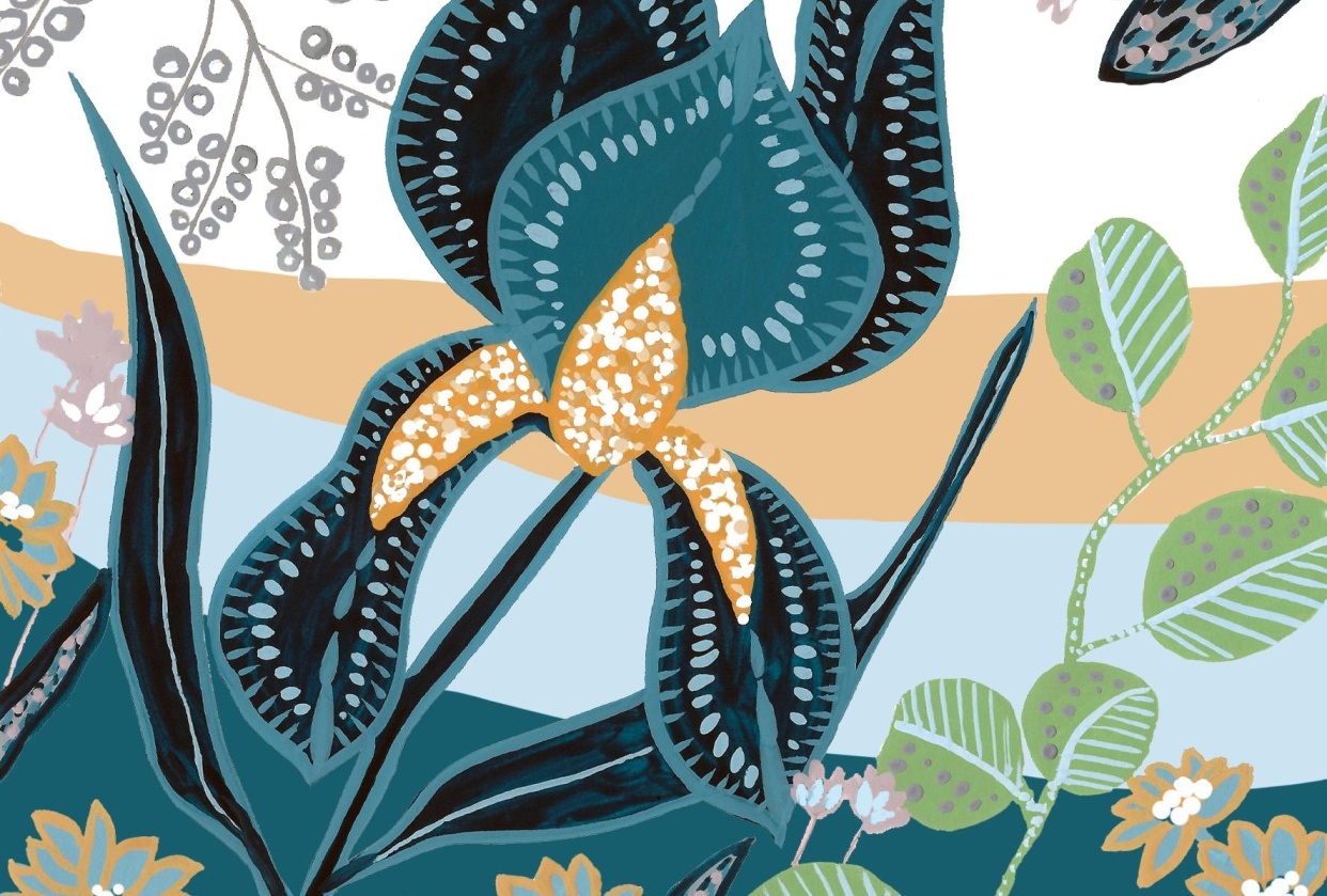 Paint to Print Iris Greeting Card Design - student project